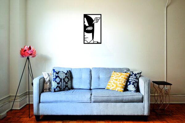 SSDECO.es | Cuadro Decorativo de Pared Capitán América - Arte en Madera Negro con Fondo Blanco, 26x41 cm - Decoración Moderna para Salón, Dormitorio y Oficina